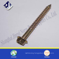 Hexagonal Flange Wood Screw Yellow Zinc